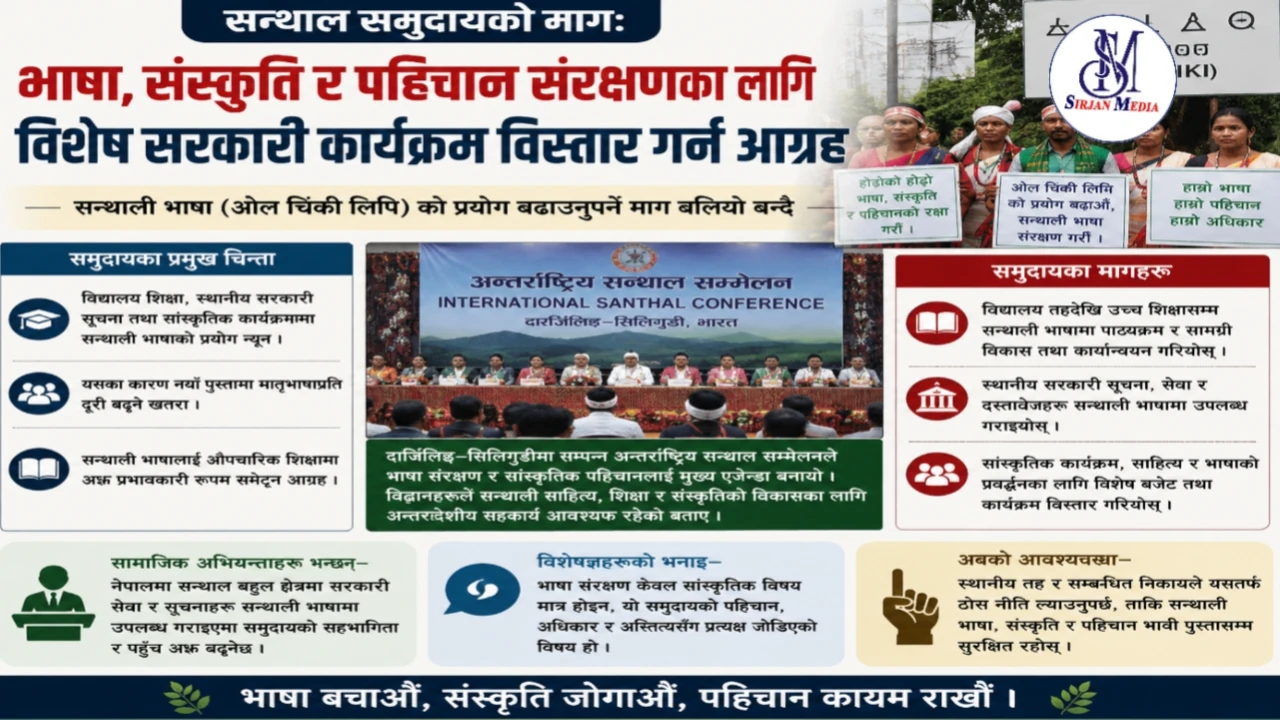 सन्थाल समुदायको भाषा संरक्षणमा जोड, सरकारी कार्यक्रम विस्तारको माग