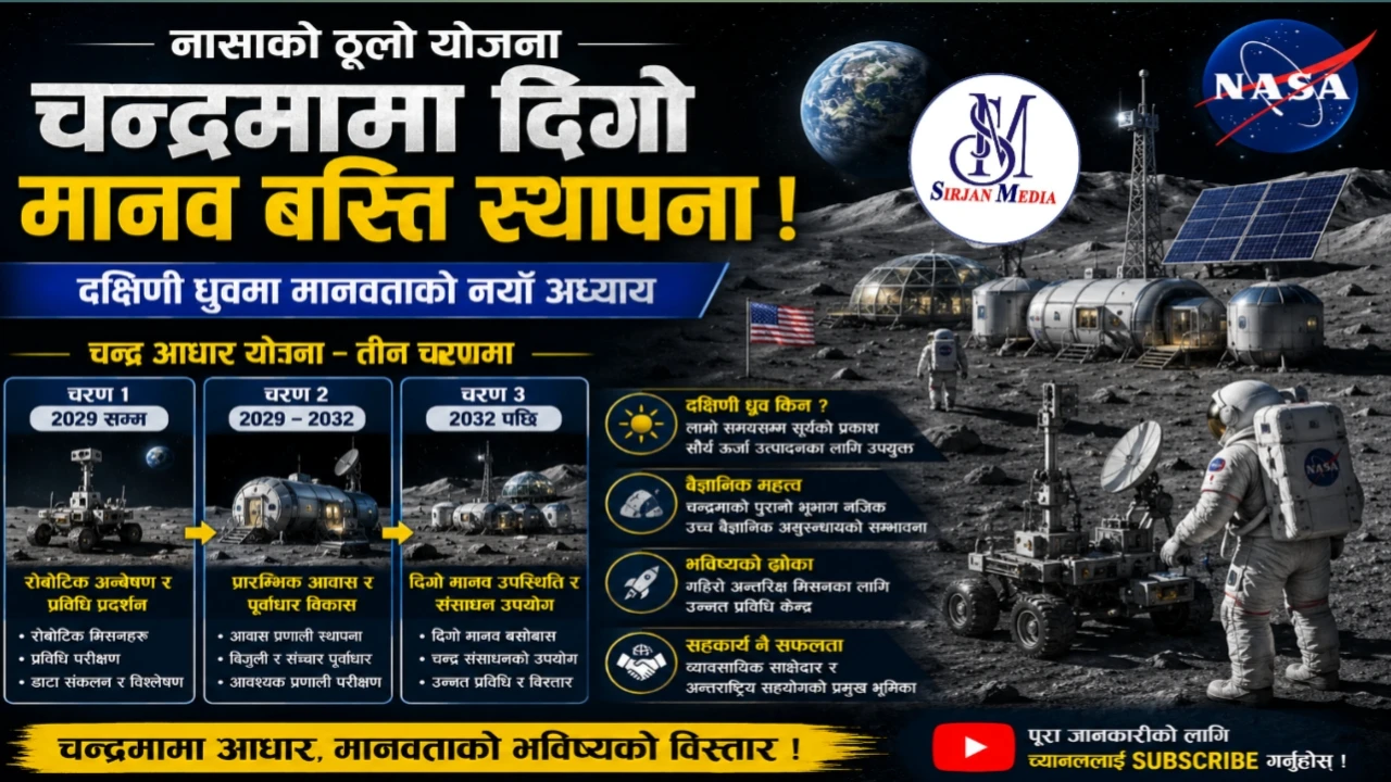 चन्द्रमामा मानव बस्ती बसाल्ने नासाको महायोजना