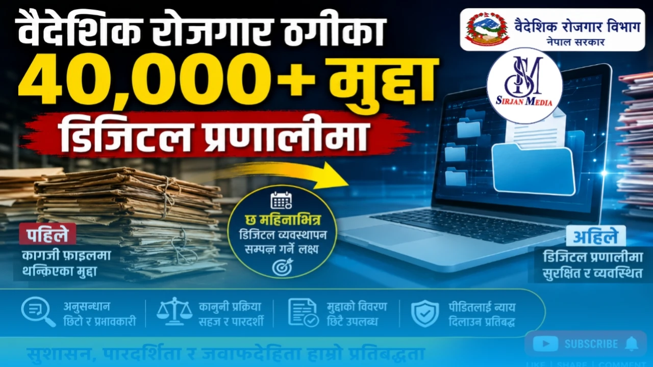 ४० हजार वैदेशिक रोजगार ठगी मुद्दा डिजिटल प्रणालीमा, पुराना अभिलेख पुनर्निर्माण तीव्र