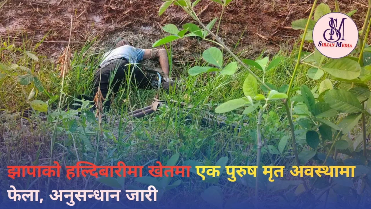 झापाको हल्दिबारीमा खेतमा एक पुरुष मृत अवस्थामा फेला, अनुसन्धान जारी